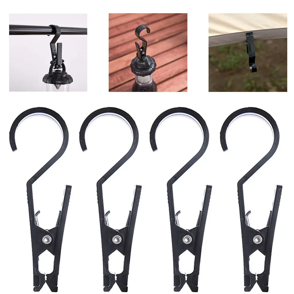 

4PCS Tent Light Hook Outdoor Storage Hooks Tent Canopy Cloth Clip Multifunctional for Outdoor Camping Travel camping hook clip