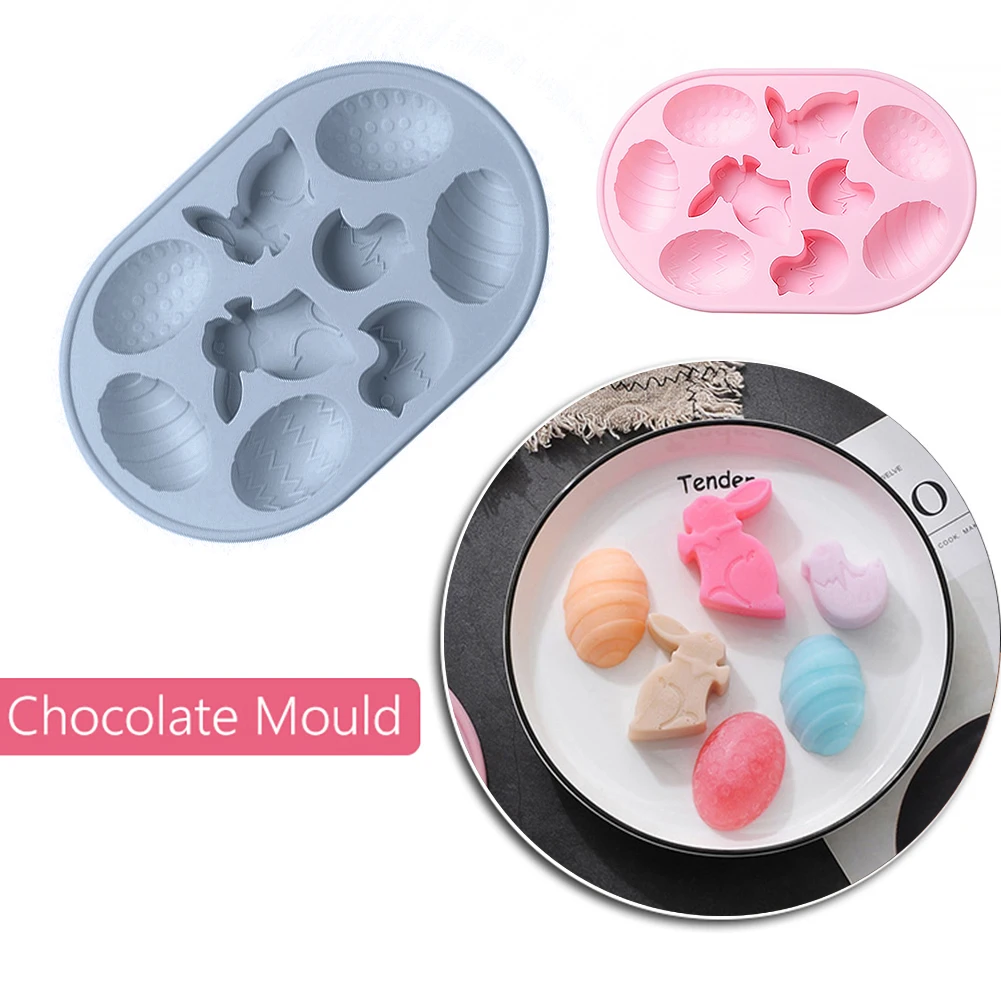 

Easter Bunny Eggs DIY Chocolate Molds Reusable Practical Durable Non-stick Biscuit Cake Baking Mold Easy Clean Cake Decorating