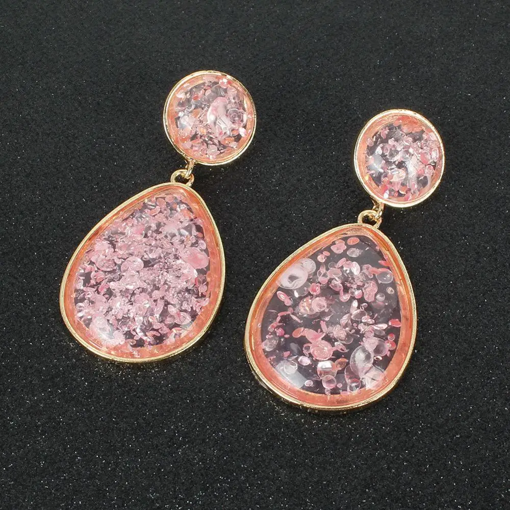 

Fashion bohemian drop-shaped acrylic earrings pendant women's bohemian earrings simple drop-shaped earrings