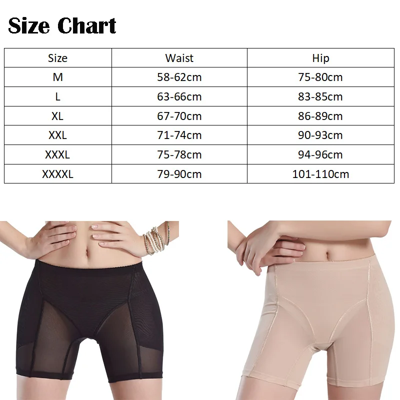 

Breathable Padded Panties Slimming Body Push up Butt Lifter Control Pants Plus Size Shapewear Sexy Shorts For Women Underwear