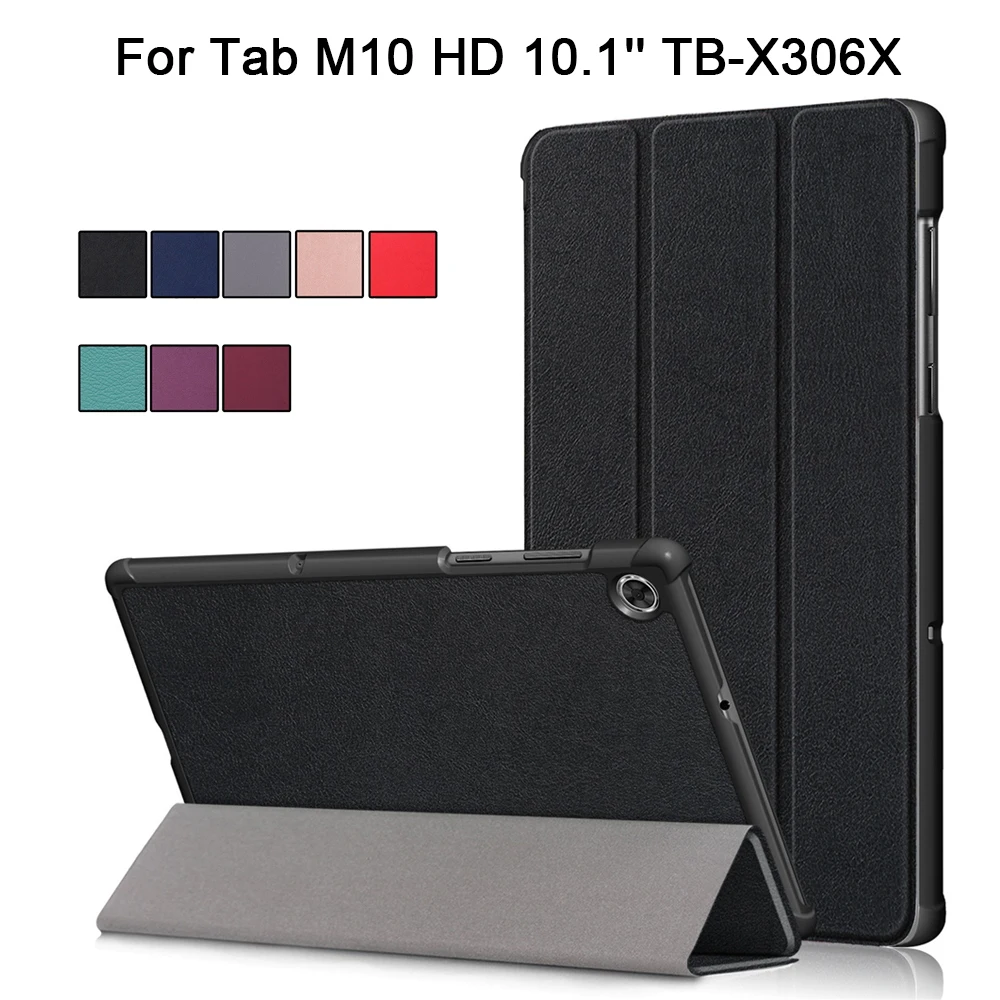 

Magnetic PU Leather Case for Lenovo Tab M10 HD 10.1 inch 2020 TB-X306X Protective Case Folding Stand Cover Smart Auto Lock Wake