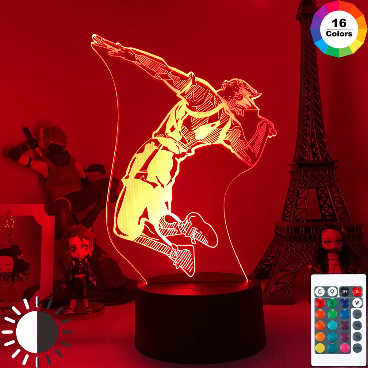 

Hinata Shoyo kageyama tobio 3D Anime Lamp Manga Haikyu LED Sensor Night Light Kids Bedroom Bedside Table Gift Cool illustration