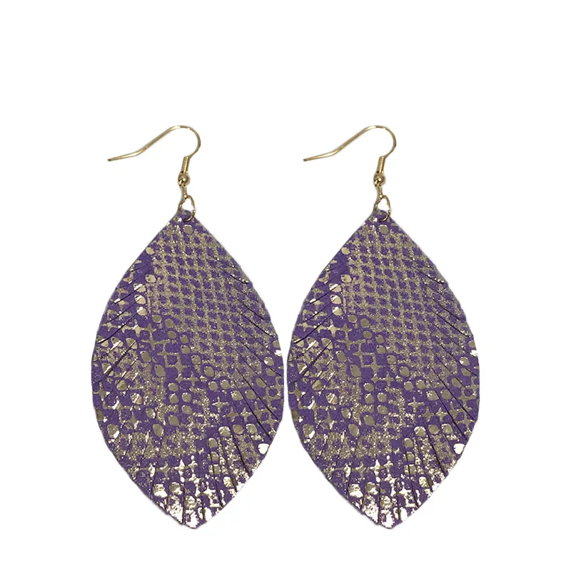 Cpop блестящие серьги из натуральной кожи для женщин массивные кожаные в виде