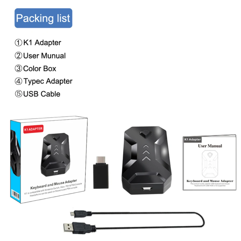 Лидер продаж конвертер K1 для игровой клавиатуры и мыши Xbox 360/One PS4/PS3 переключения