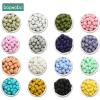 bopoobo 30pcs silicone beads multicolor abacus baby teether environmentally bpa free teething diy handmade pacifier chain beads