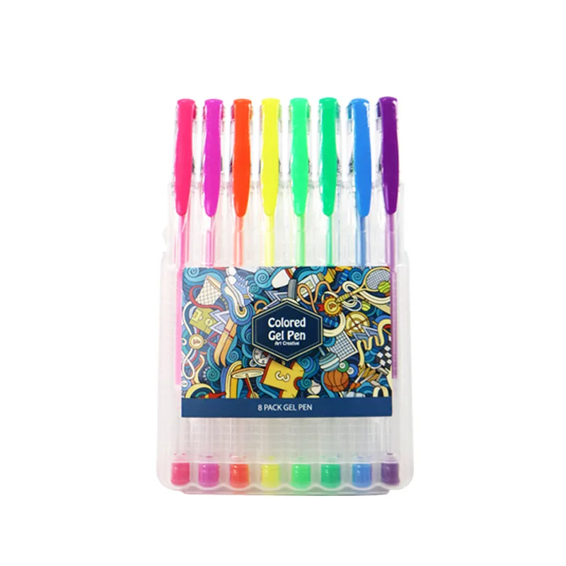 8 шт./кор. ручка из ПВХ, разноцветная Радужная ручка, хайлайтеры, гелевая ручка, шариковая ручка, ручка для студентов, рандомная ручка M0312