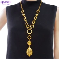 2022 fashion gold color round star long necklace for women long pendants necklaces geometric jewelry