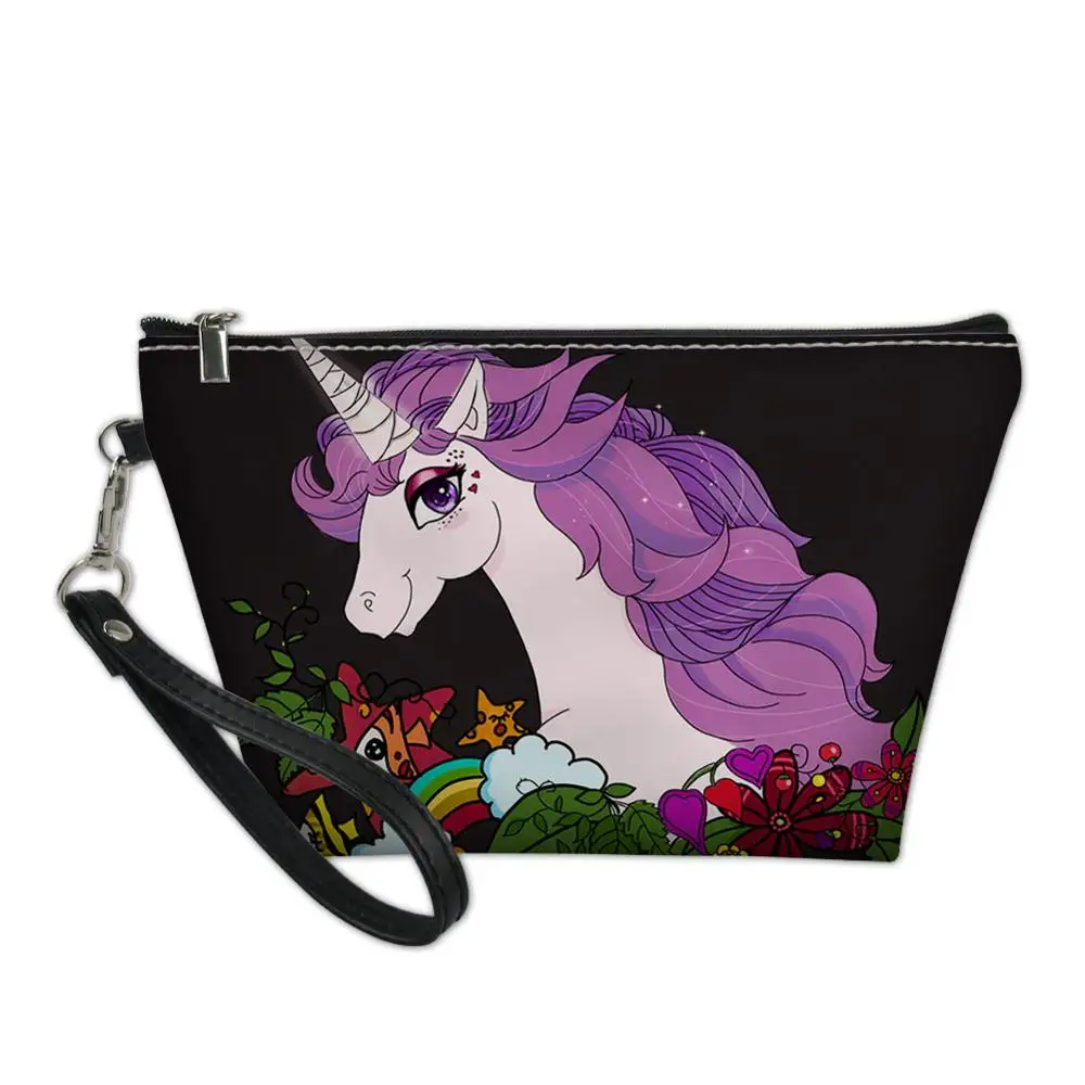 

Женская слинг-косметичка с цветочным принтом, единорогом и ручкой