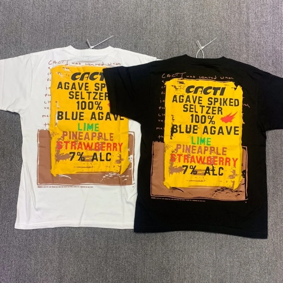 

Foam Printing Travis Scott Cacti Painted Sign T-Shirt Men Women T shirt Jackboys Top Tees graphic t shirts