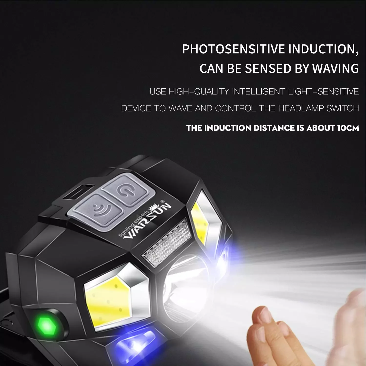 High Power Lumens Sensory Switch Led Head Light - Warsun T101 Rechargeable Headlamp (Manufacturer Supply) image 4