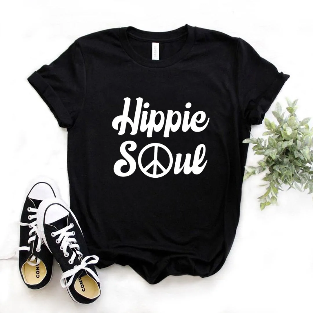 

Hippie Soul Print Women tshirt Cotton Casual Funny t shirt Gift Lady Yong Girl Top Tee A-1321