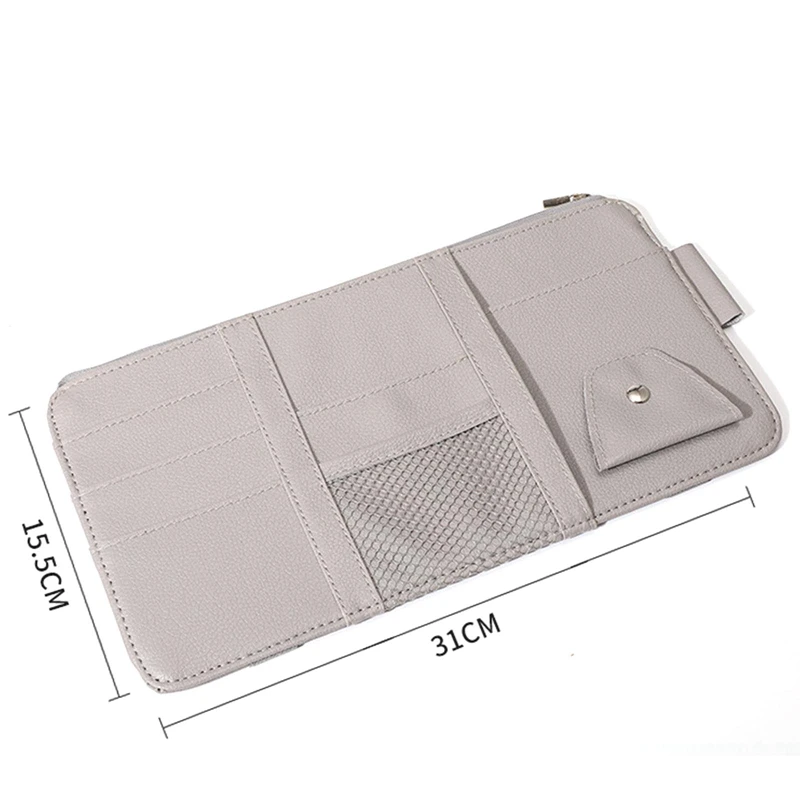

Car Sun Visor Storage Bag, Multi-function Car Zipper Type Document Holder Storage Clip-5 Color Car Interior Accessories 31x15.5