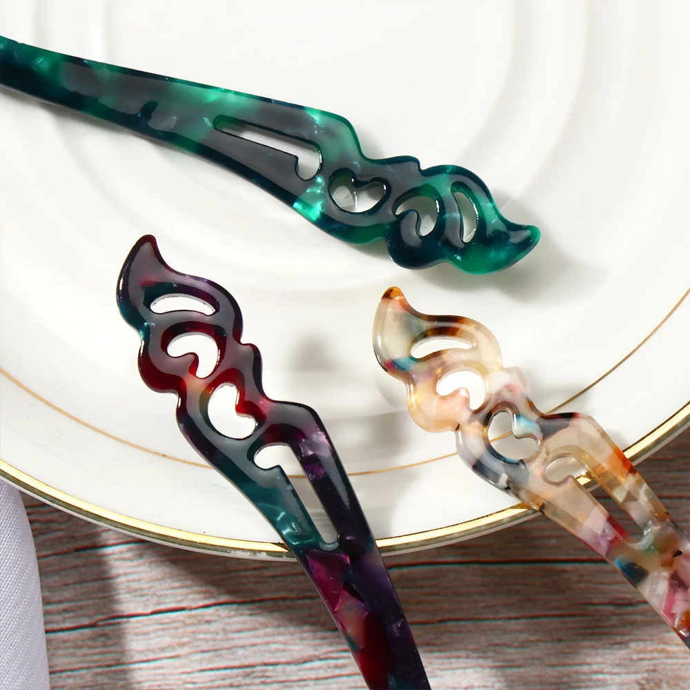 1 шт. ретро простота китайский Стиль заколка для волос из акрила палочек еды и