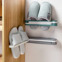 foldable bathroom slippers frame free punching bathroom wall drain rack home organization home appliance bathroom shelf