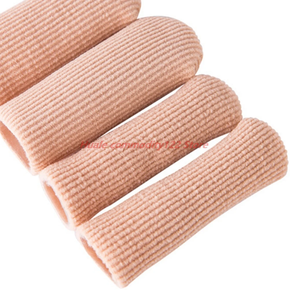 

New 1Pc Fabric Cover Ribbed Knit Gel Finger Toe Foot care tools Separator Cap Protector Cover Sleeves Tube New Wholesale