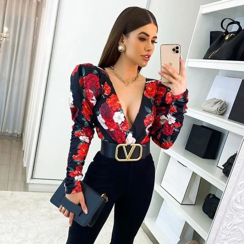 

Boho Print Bodysuits Rompers Women Jumps