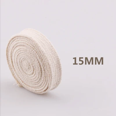 15mm flat 5yards 5yd/лот высокопрочный натуральный цвет круглый плоский канат хлопок шнуры для дома ручной работы аксессуары для одежды проекты рукоделия - Цвет: 15mm flat 5yards