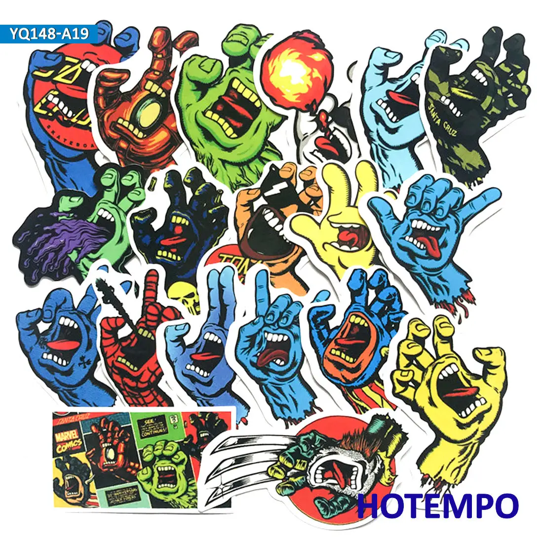 

18 шт. Санта Круз супер герой Кричащие руки смешанные телефон ноутбук скейтборд мотоцикл автомобиль наклейки пакет для DIY чемодан велосипед ...