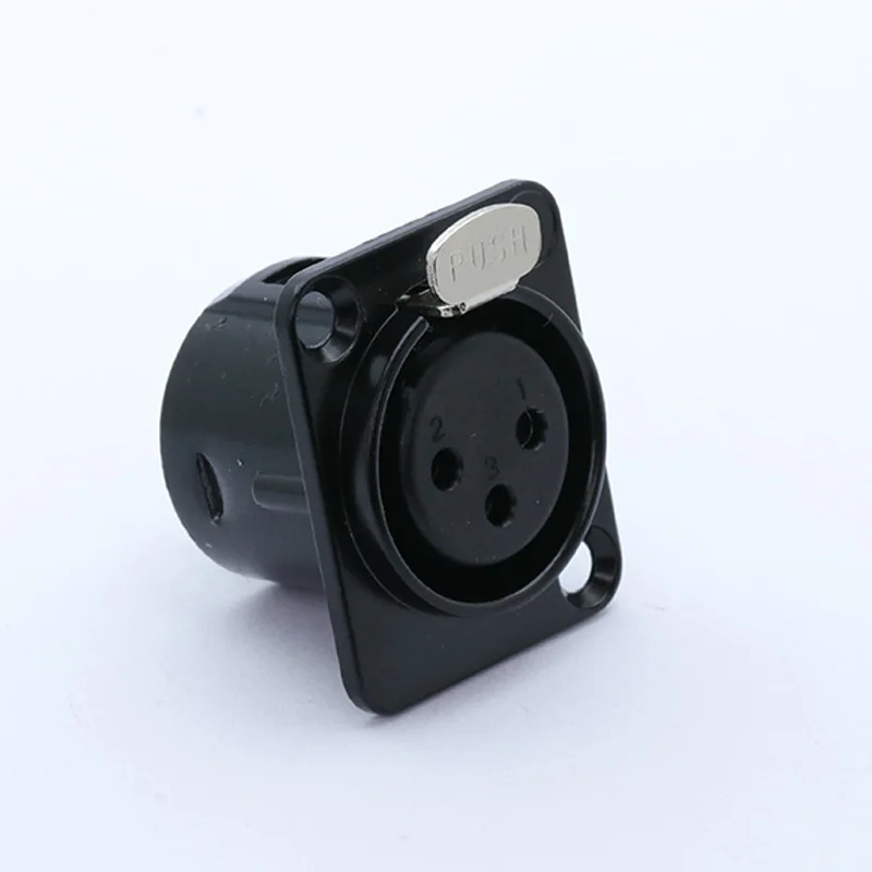 Высокое качество XLR Разъем черный покрытием 3pin XLR Женский Разъем Панель Крепление разъем аудио разъем динамик разъем