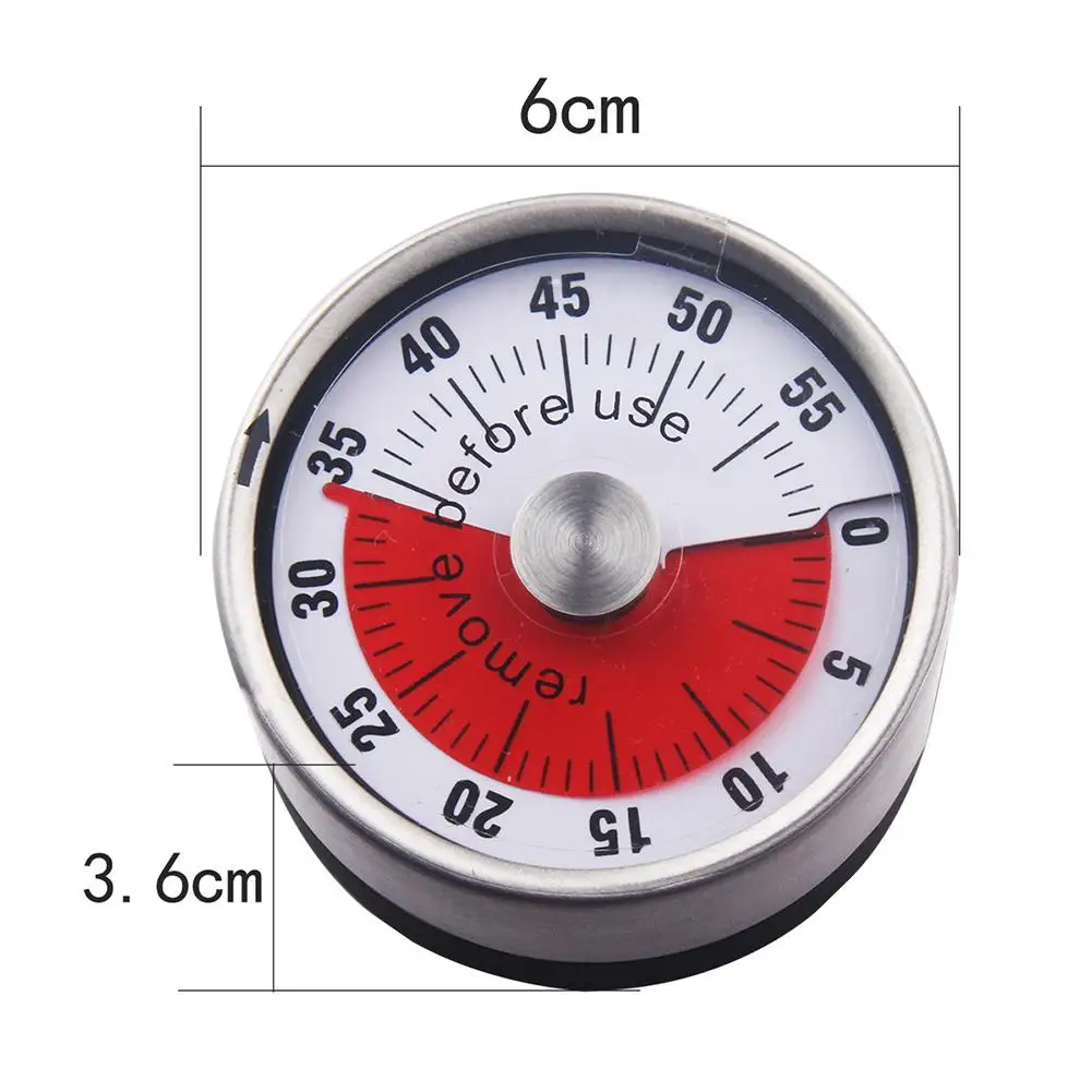 

Kitchen Round Magnetic Mechanical Baking Cooking Timer Reminder Countdown Tool