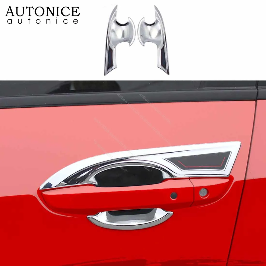 Цветная внешняя дверная ручка из углеродного волокна декоративная накладка