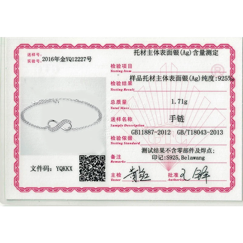 Аутентичные 925 стерлингового серебра браслет-цепочка со стразами CZ цирконием