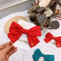 2020 passed the newwave dot hairpin dot big bow hair clip three piece hair accessories