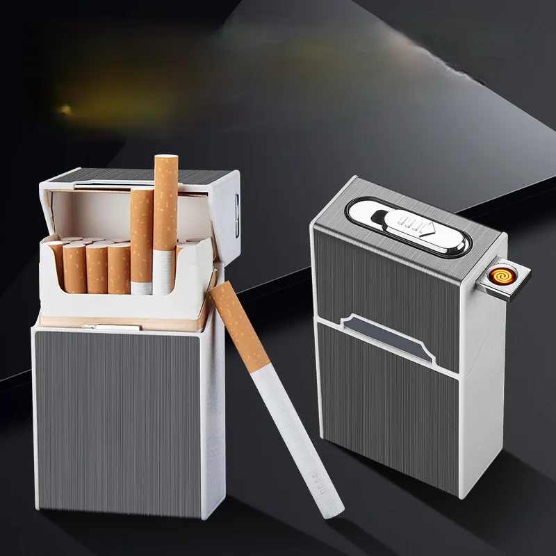 

New Can Be Converted To Cigarette Cartridge Cigarette Lighter 20 Support Integrated Cigarette Case Smoking Accessories Men Gifts