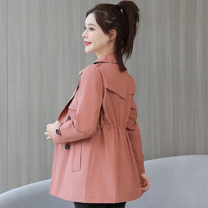 Женская двубортная ветровка свободная Базовая куртка в Корейском стиле