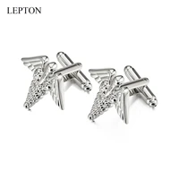 hot caduceus medical cufflinks for men classic male medical student md physician lepton fashion trend cufflink drop shipping
