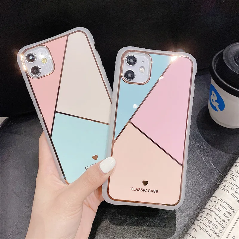 

iPWSOO Case For iPhone 12 11 Pro Max Phone Case Geometry Colorful For iPhone X XS XR Xs Max 7 8 Plus Cute Shockproof Back Cover