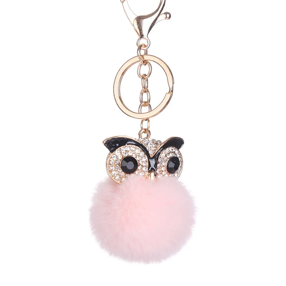 Новый дизайн мягкий милый помпон пушистая сова брелок из искусственного меха