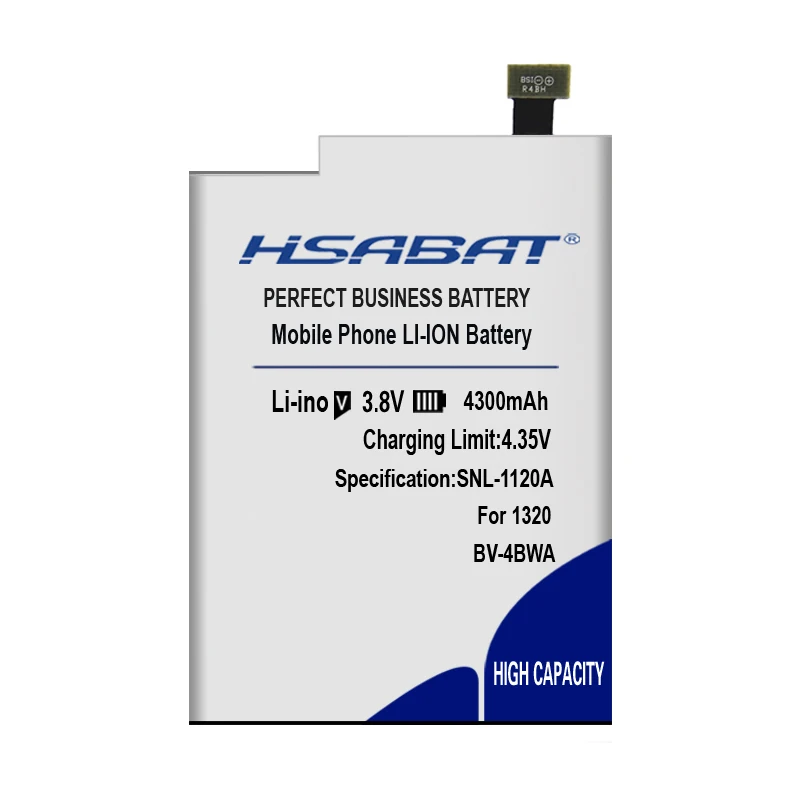 HSABAT 100% Новый 4300 мАч BV 4BWA / BV4BWA литий полимерный аккумулятор для Nokia Lumia 1320