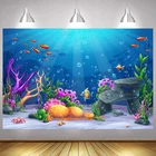 Фон для фотосъемки с изображением морского дворца рыб Акулы вечеринка в честь Дня Рождения для мальчиков девочек детский океан декорация фотография фоны баннер