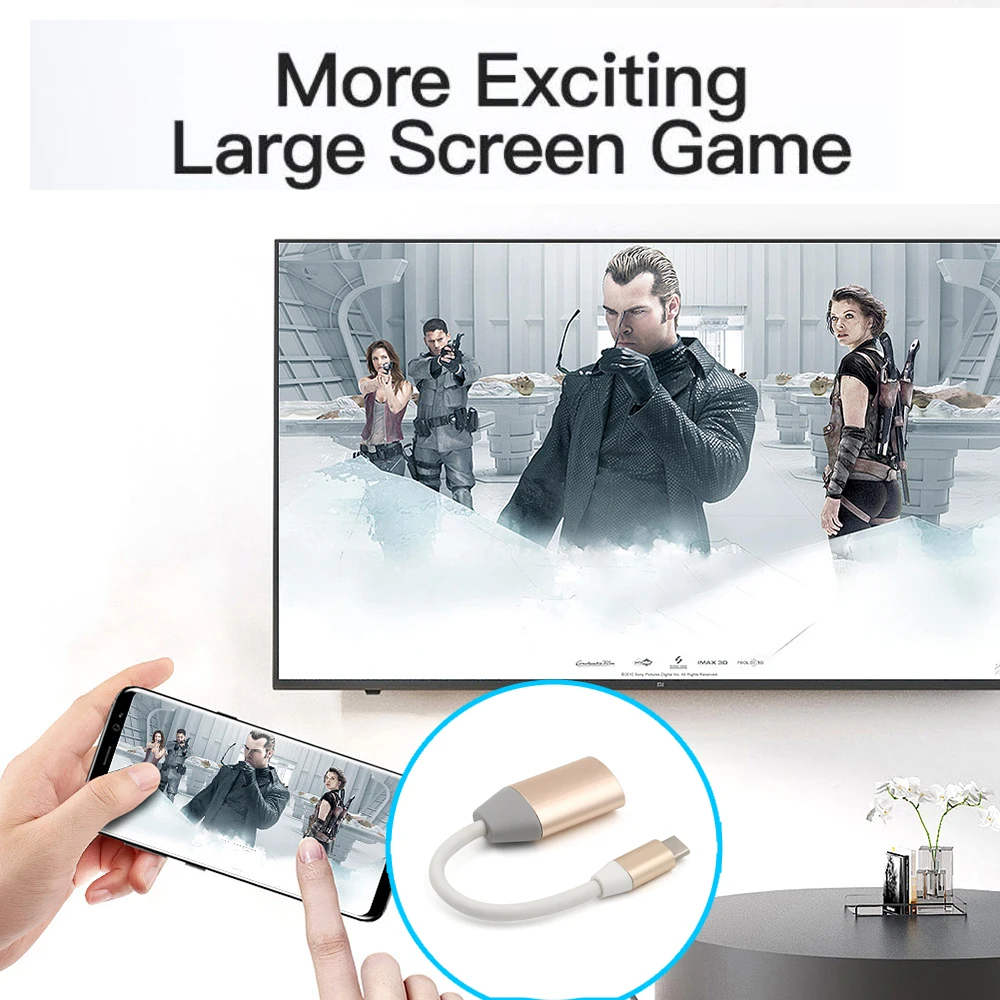 4K кабель-Переходник USB C на HDMI Кабель-адаптер Портативный 3 1 типа HDMI-совместимый