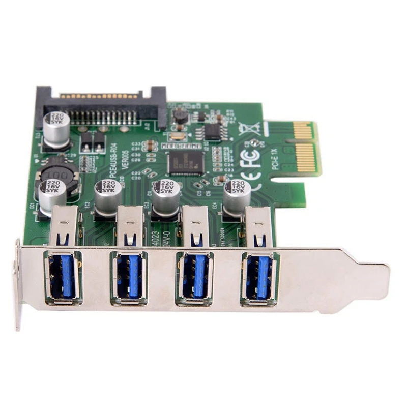 

Low Profile 4 Ports Pci-E To Usb 3.0 Hub Pci Express Expansion Card Adapter 5Gbps For Motherboard