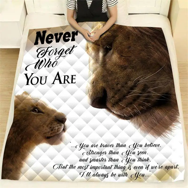 

The Lion King Printed Never forget who you are Home Sofa Cover Quilt For Bed Soft Travel Hotel Warm Blanket Cotton Quilt Drop