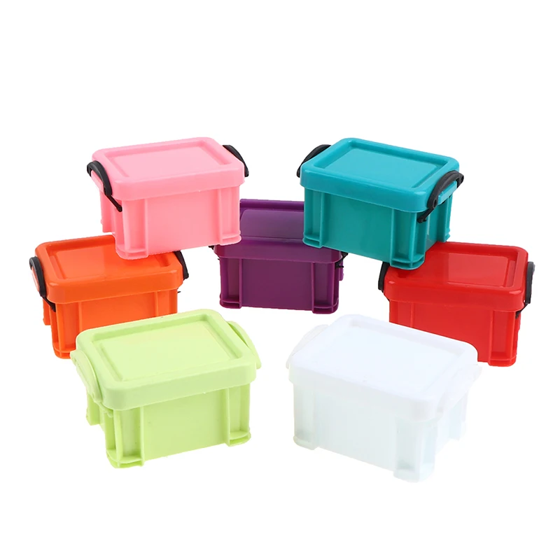 

1:6 Cute Dollhouse Miniature Solid Color Storage Box Mini For Dollhouse Decals New