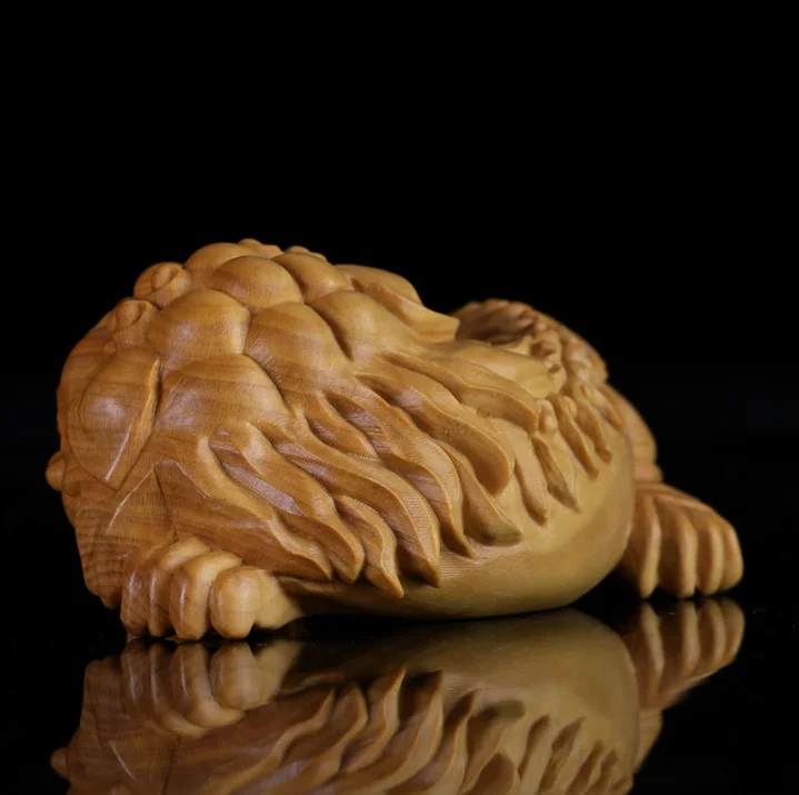 3 &quotкитайская деревянная коробка ручная резная статуя животного Rui Beast Pixiu Pi Xiu Lion