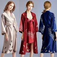 silk wedding robe womens long bridesmaid dress in spring and summer red bride morning robe household robe robes for women