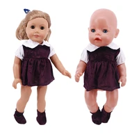 promotion doll plush dress fashion skirt fit 18 inch american 43cm reborn baby doll clothes accessories nenuco ropa generation