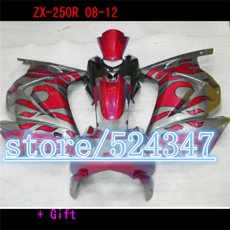 

NEW ABS Whole Fairings Kit Fit for Kawasaki Ninja 250 EX250 ZX250R 2008 2009 2010 2011 2012 08 09 10 11 12 13 14 Red black gloss