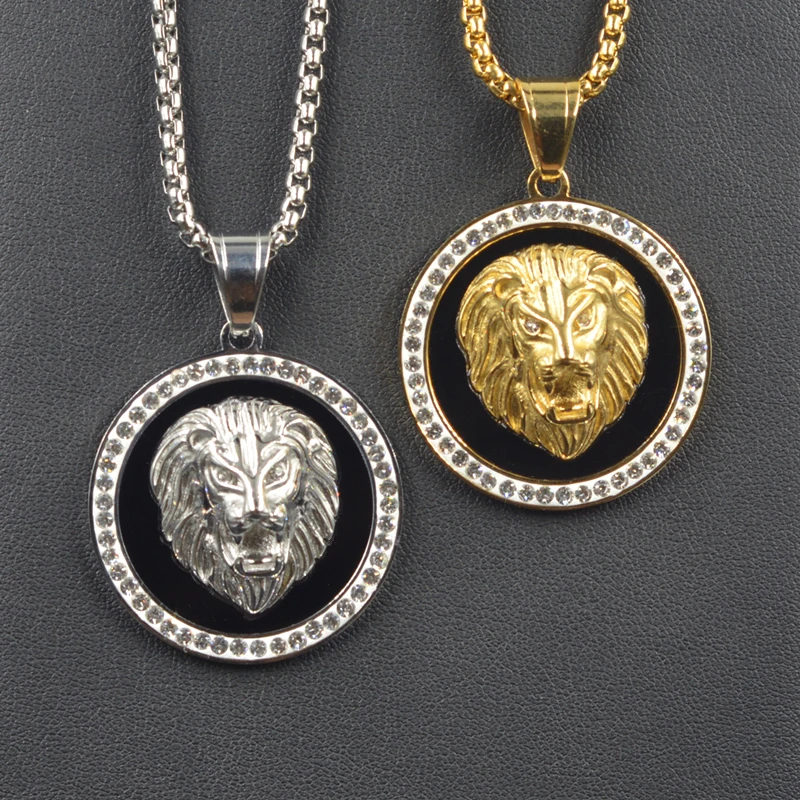 Дропшиппинг, хип-хоп, Iced Out, Micro Pave, кубический циркон, голова льва, золотой цвет, подвеска, ожерелье, Шарм для мужчин, ювелирное изделие, подарок