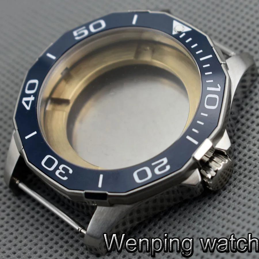 45 мм чехол для часов с сапфировым стеклом и керамическим ободком серебристый