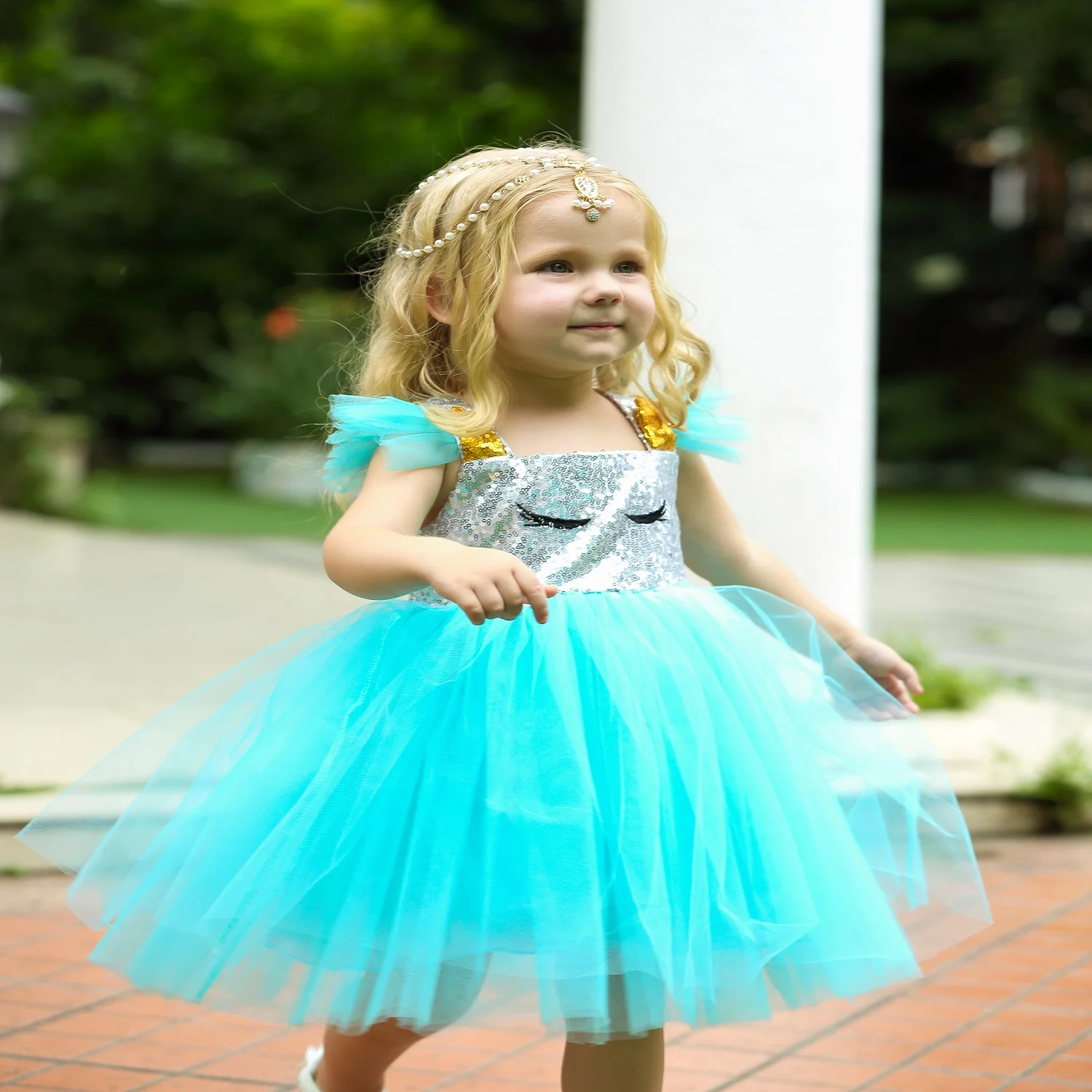 

Tutu Dress for Girls Birthday Party Dress Rainbow Christmas Sequin Bling Dress Girl Cute Mesh Pretty Children Vestidos Summer