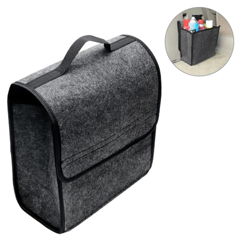 

Car Soft Woolen Felt Car Trunk Organizer Car Storage Box Bag Fireproof Multi-Use Foldable Stowing Tidying Bag