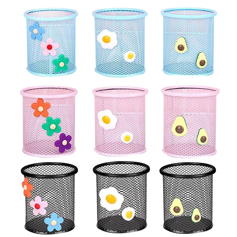 Мультяшный круглый держатель для ручек металлический сетчатый полый