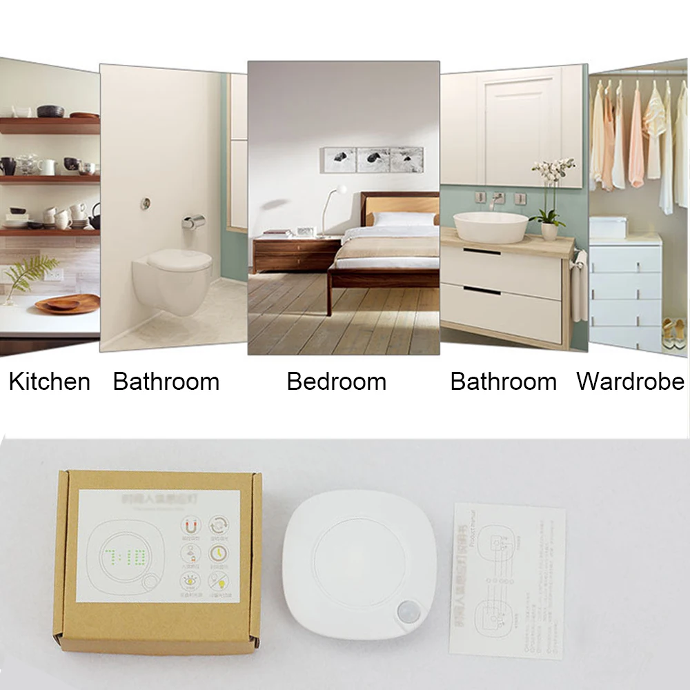 Светодиодные часы с человеческим телом инфракрасный индукционный ночник