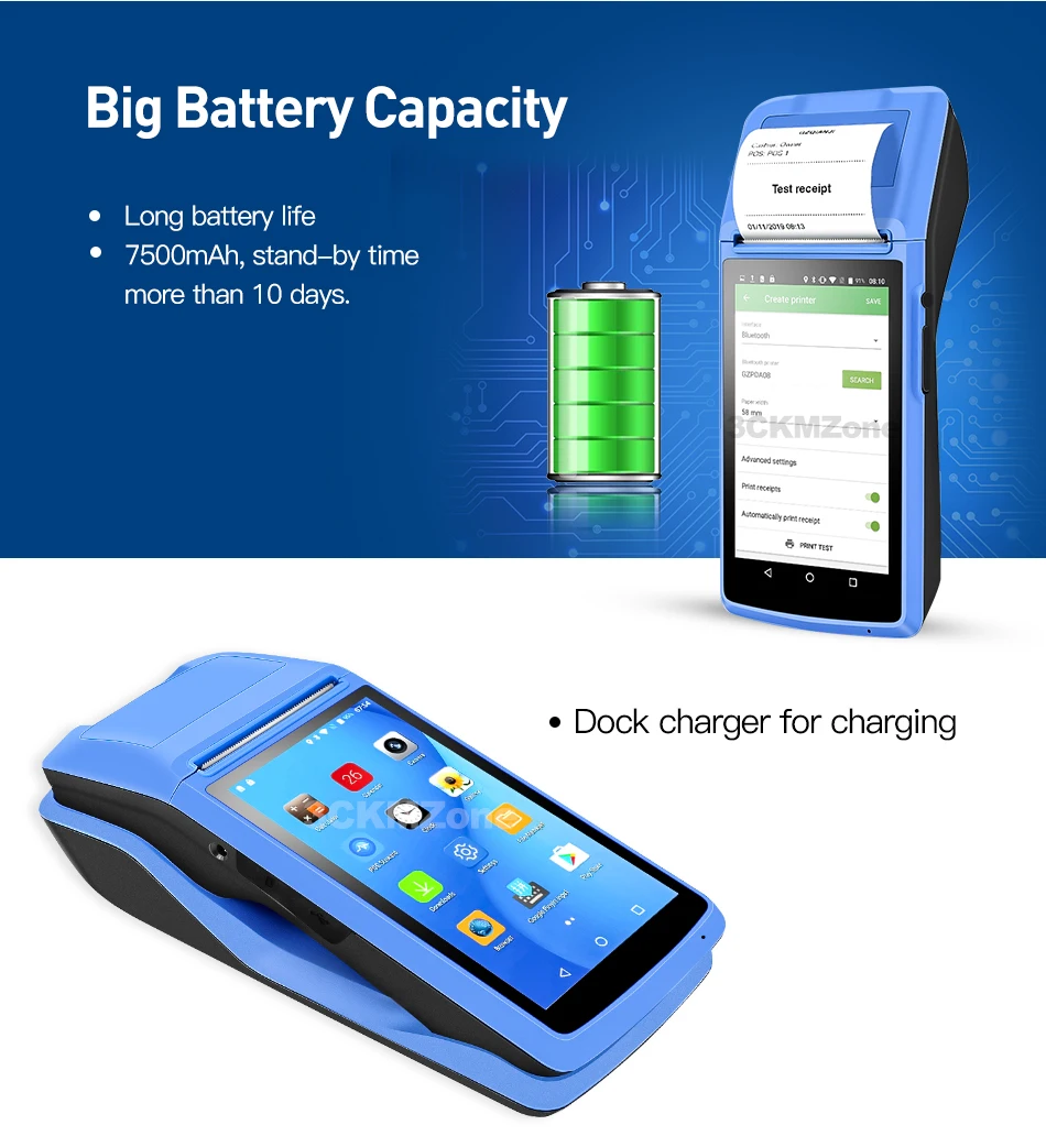 Wifi портативный терминал POS Android PDA устройство Bluetooth термопринтер 58 мм NFC Bluetooth Беспроводная pos-система Loyverse POS