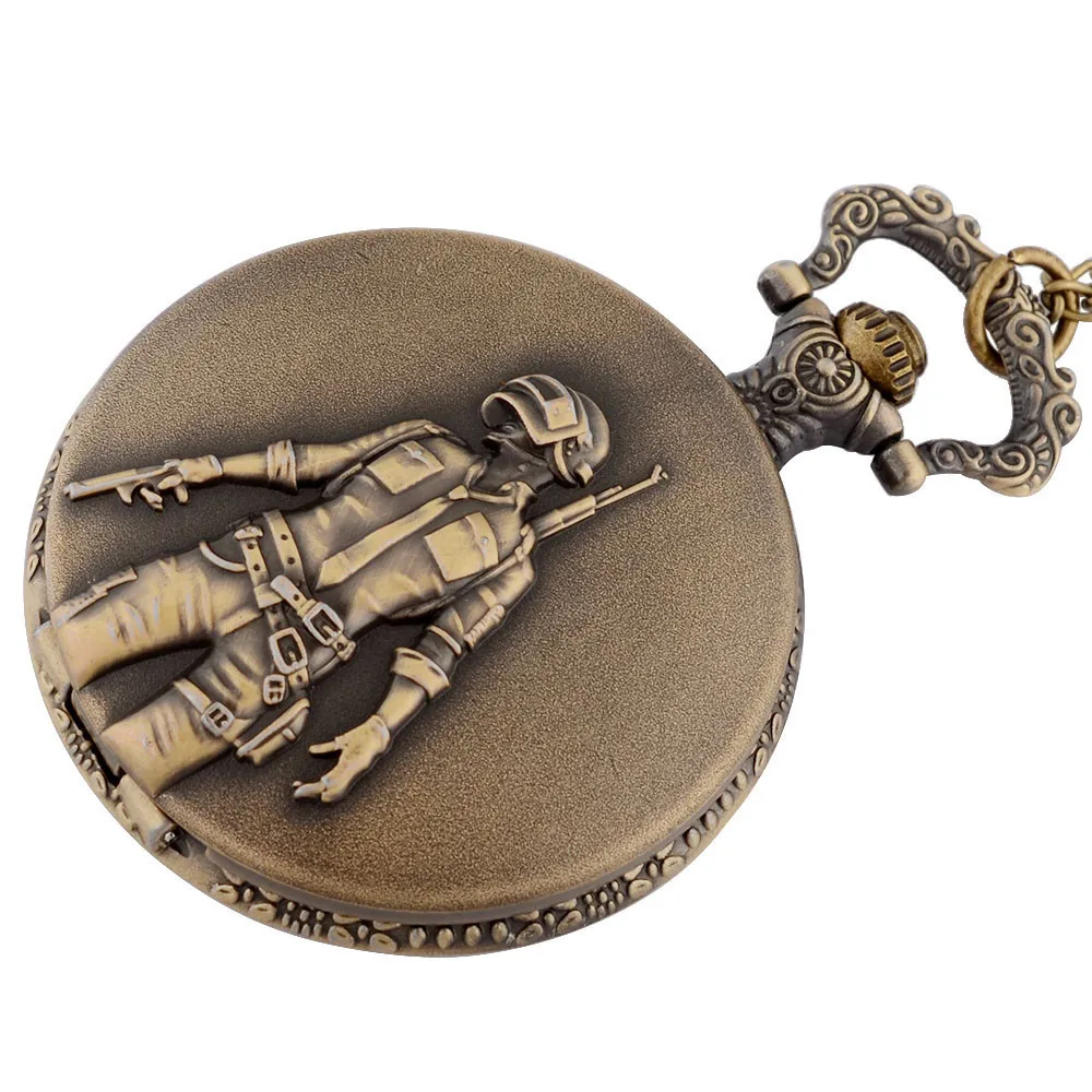 Новые Модные Винтажные бронзовые кварцевые карманные часы с таинственным волком